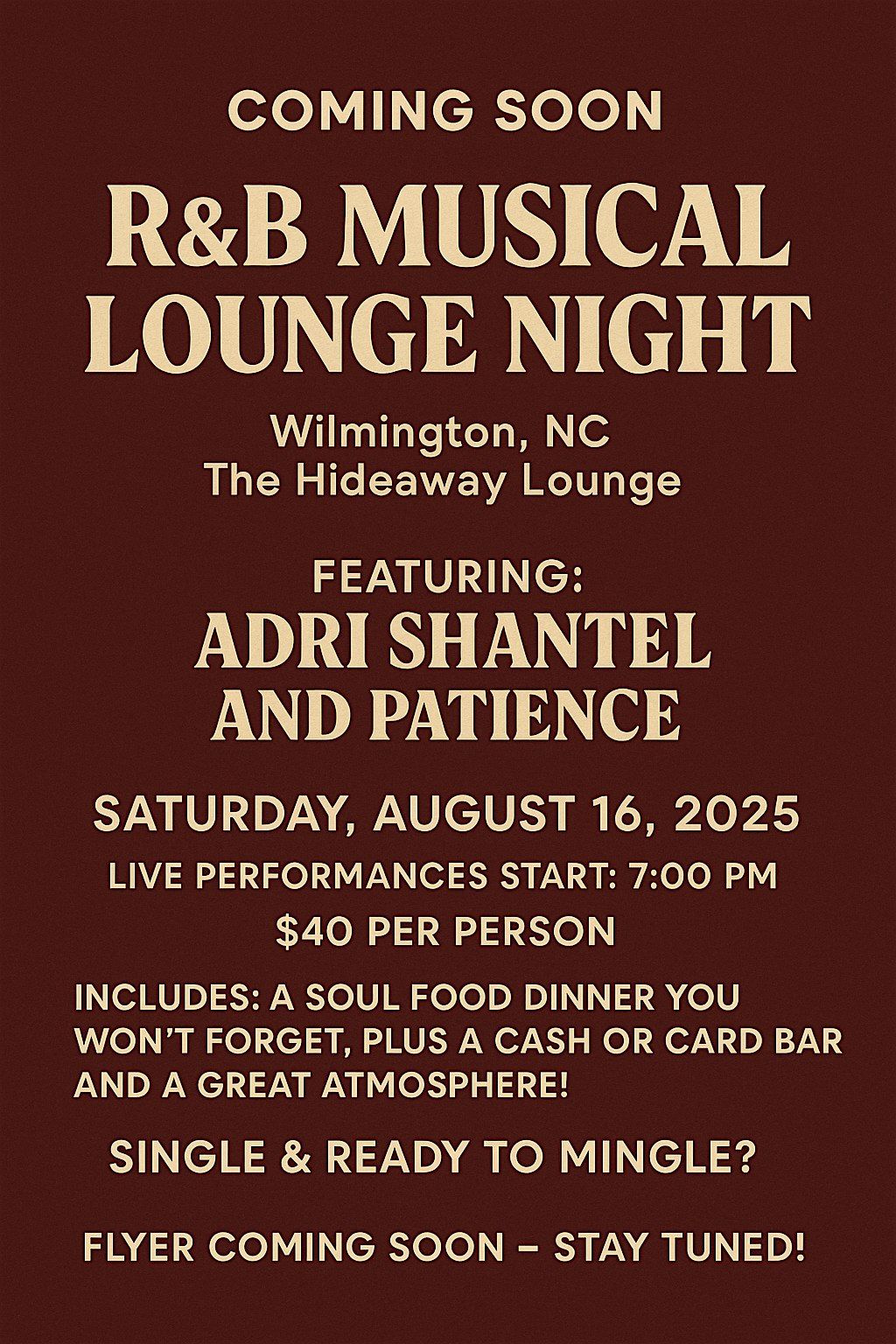 A Night of Soul: Adri Shantel & Patience Live | Event in Wilmington | AllEvents