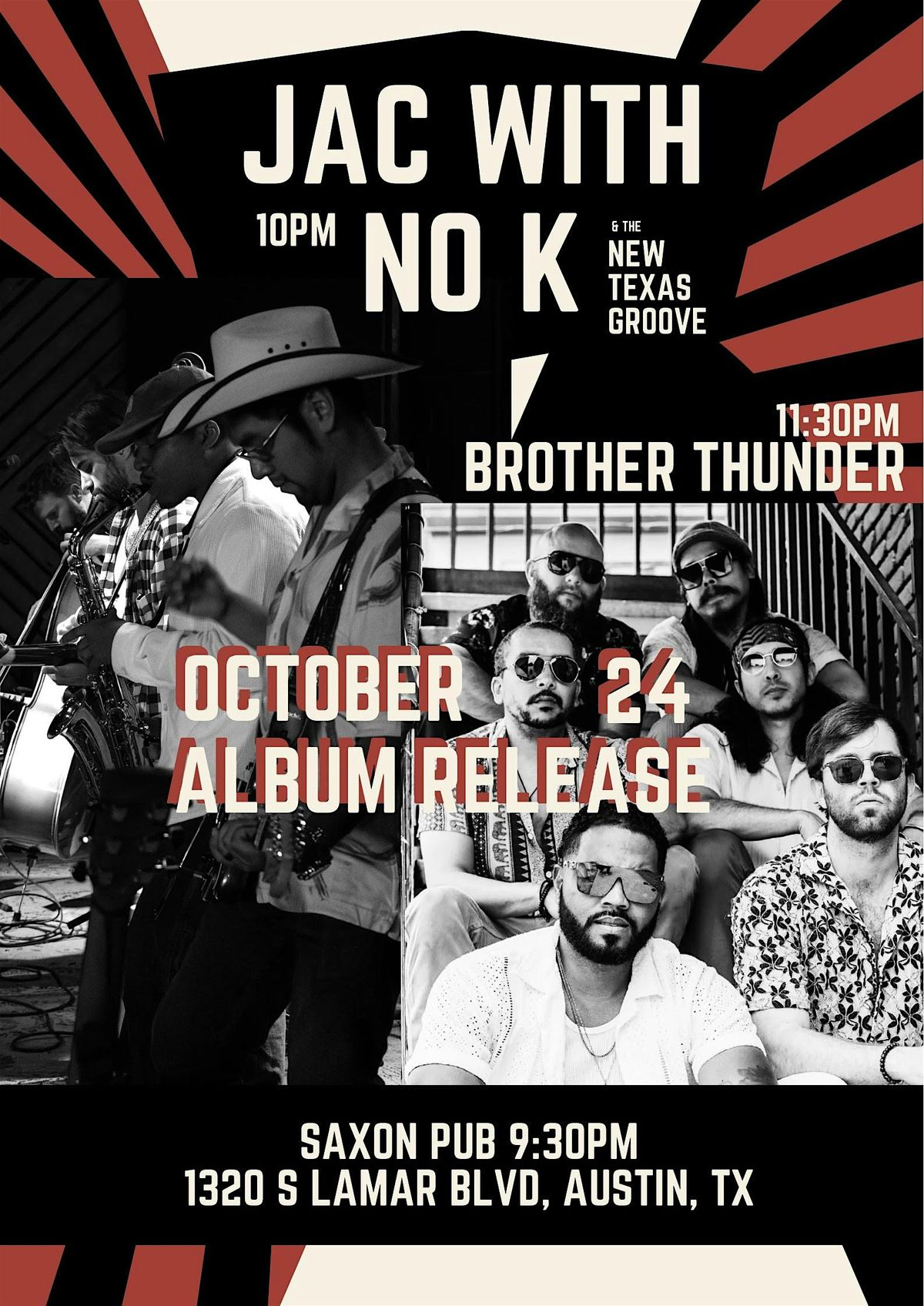 Jac Carson Album Release w/ Brother Thunder, 24 October | Event in Austin | AllEvents