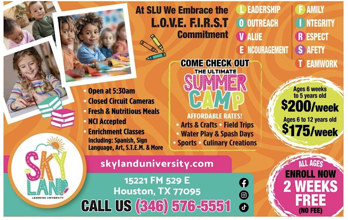 Free Summer Camp!, 2 June | Event in Houston | AllEvents
