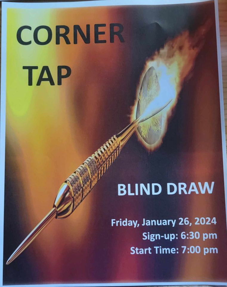 Blind Draw Dart Tournament , The Corner Tap, Sheridan, January 26 2024