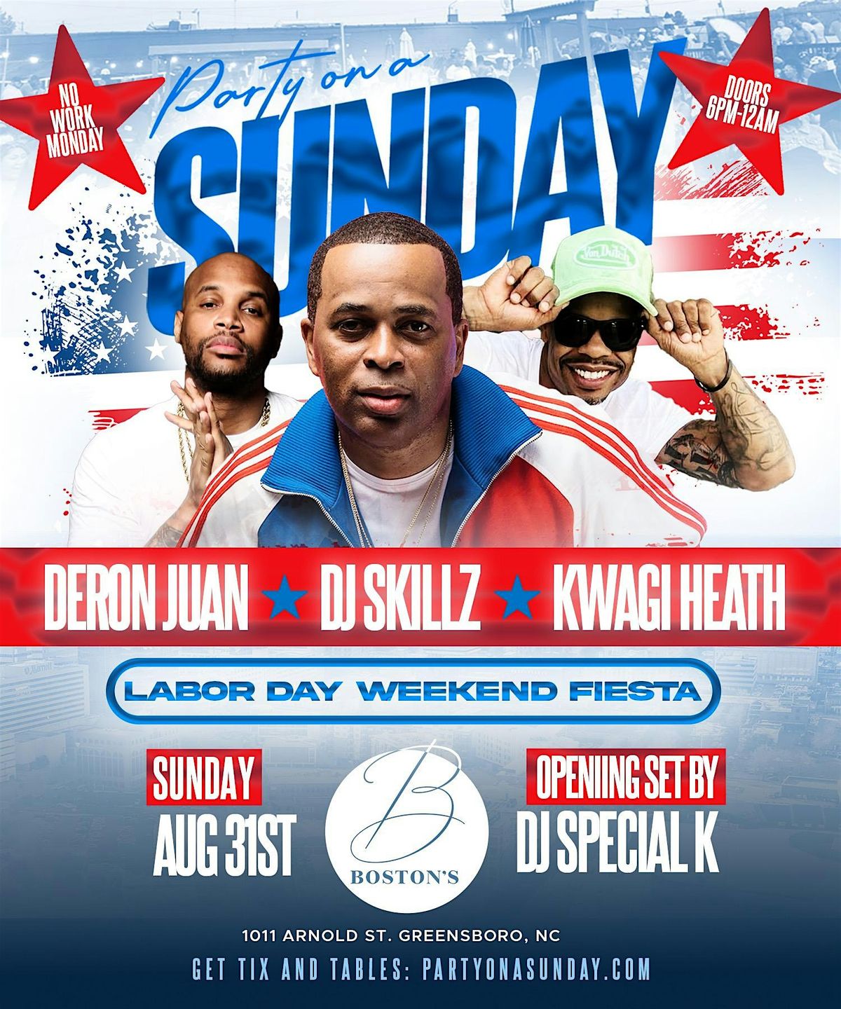 PARTY ON A SUNDAY "Labor Day Weekend Fiesta", 31 August | Event in Greensboro | AllEvents