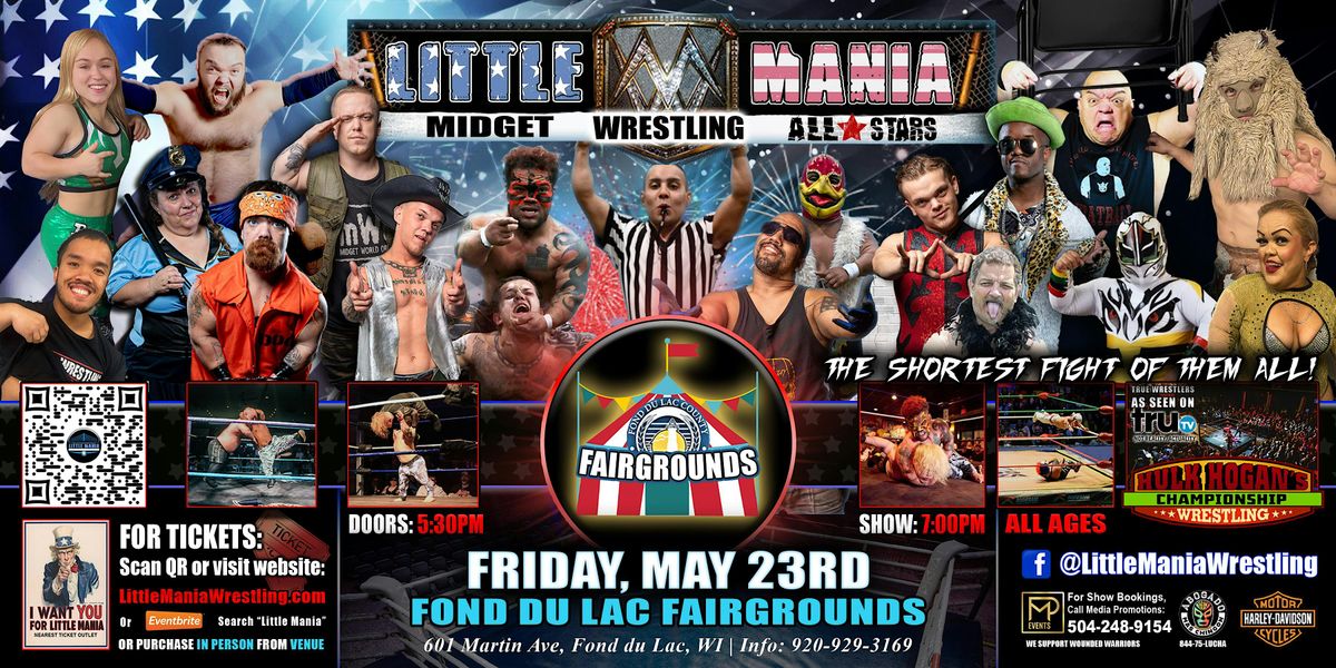 Fond Du Lac, WI- Little Mania Midget Wrestling @ Fond Du Lac Fairgrounds, 23 May | Event in Fond du Lac | AllEvents