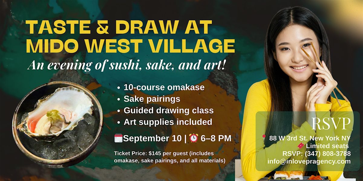 “TASTE & DRAW” — A NIGHT OF SUSHI, SAKE & CREATIVITY, 10 September | Event in New York | AllEvents