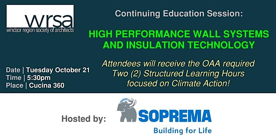 WRSA's Climate Action Con. Ed. Session - hosted by SOPREMA, 21 October | Event in Windsor | AllEvents