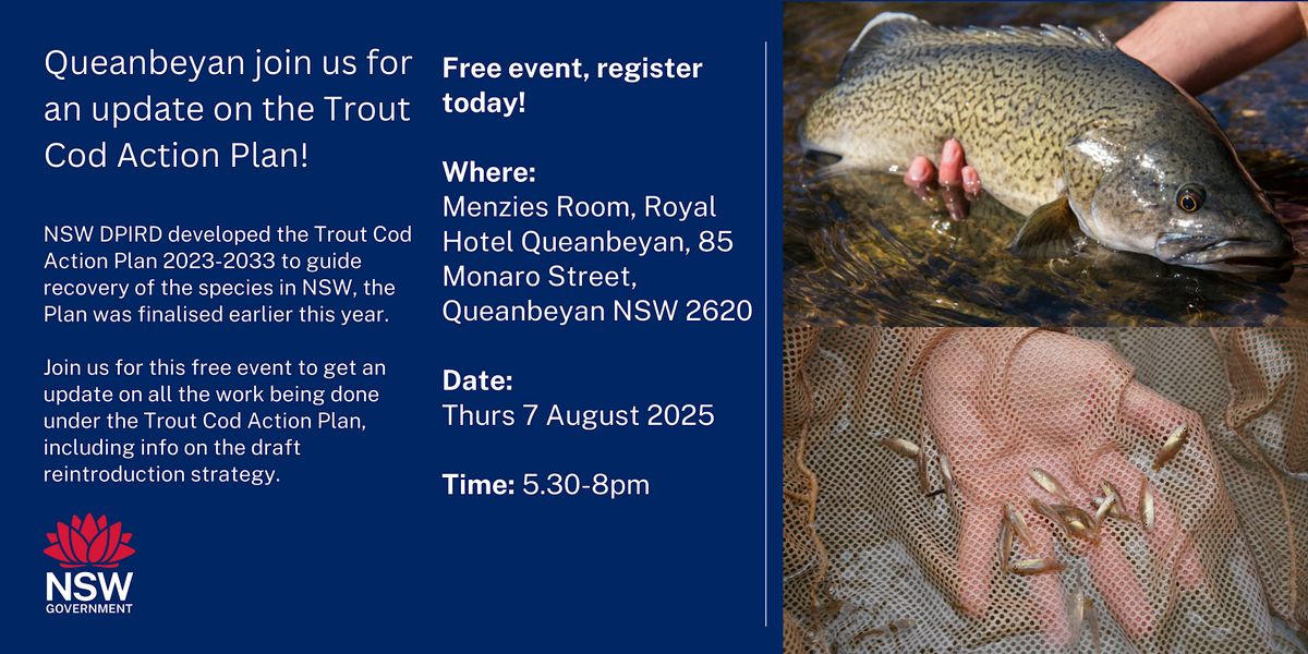 Queanbeyan - Trout Cod Community Info Sessions | Event in Queanbeyan | AllEvents