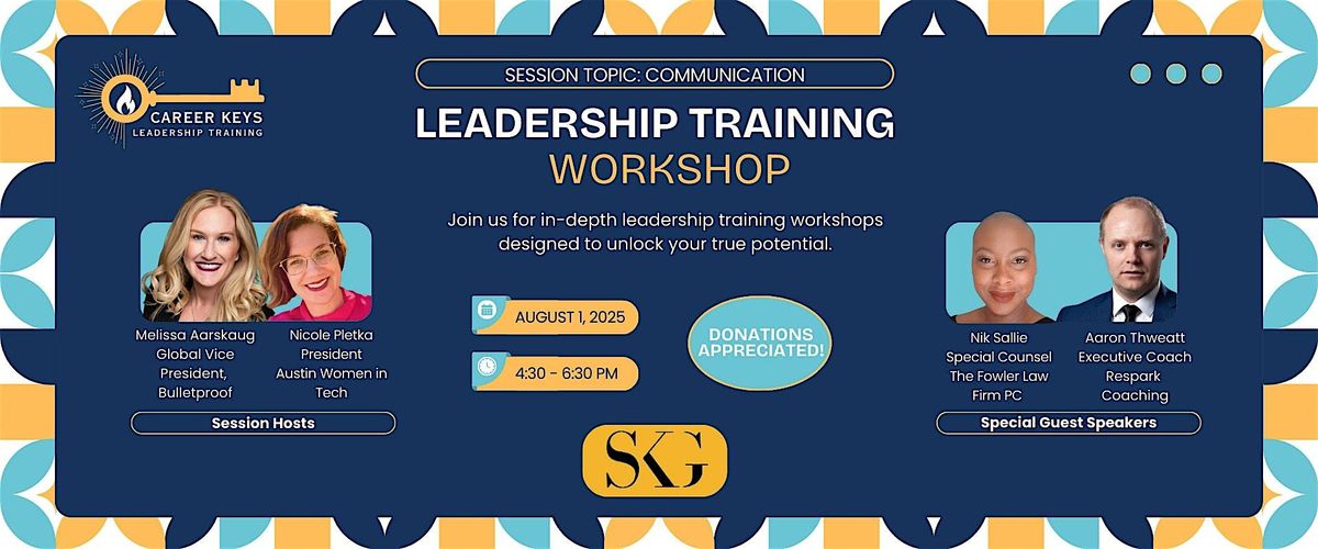 Career Key Leadership Training: Communication, 1 August | Event in Austin | AllEvents
