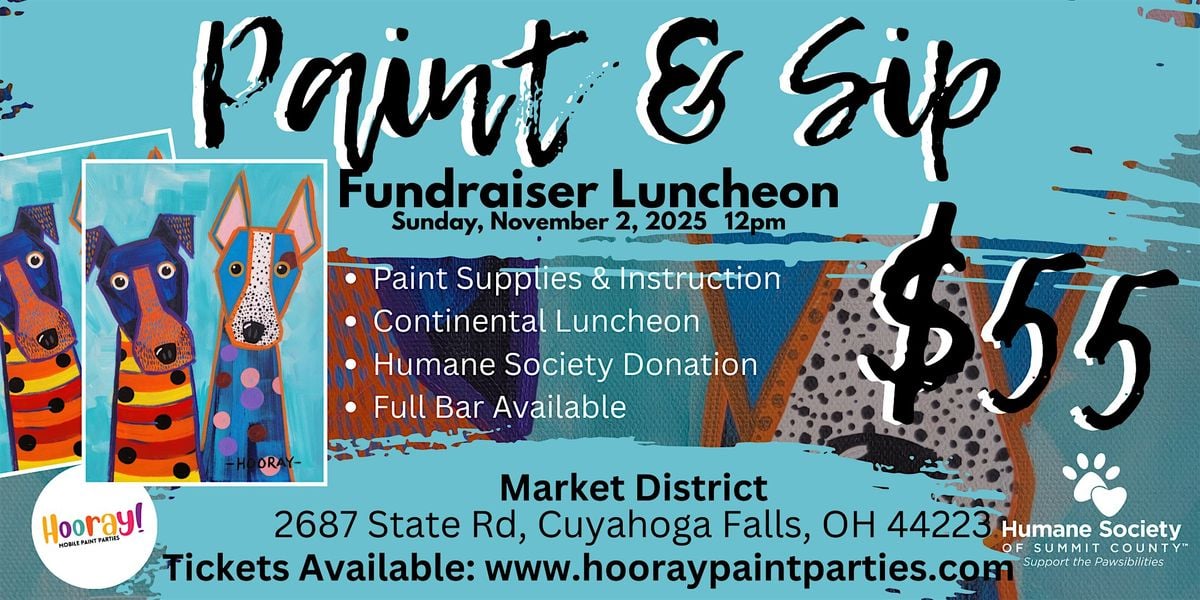 Too Cute Two Puppy Paint and Sip Fundraiser Luncheon, 2 November | Event in Cuyahoga Falls | AllEvents