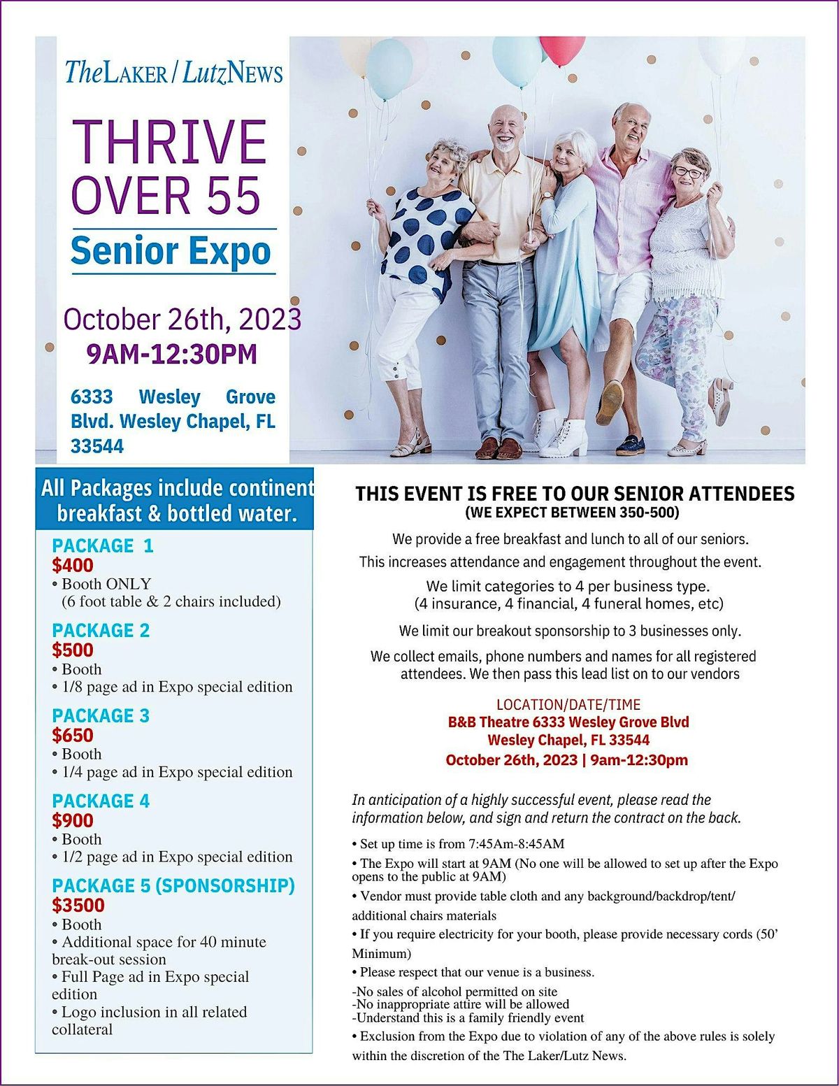 Thrive Over 55 Senior Expo, 10 October | Event in Wesley Chapel | AllEvents
