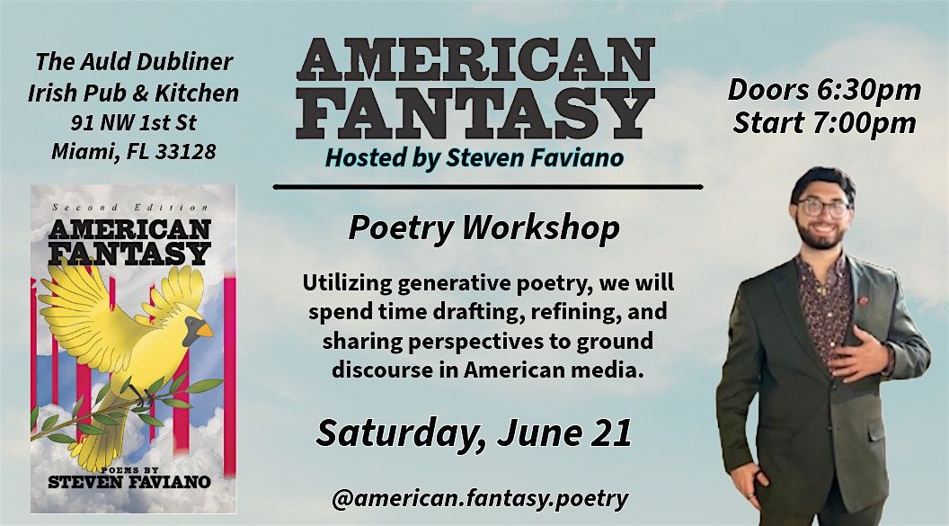 American Fantasy Poetry Workshop & Open Mic, 26 July | Event in Miami | AllEvents