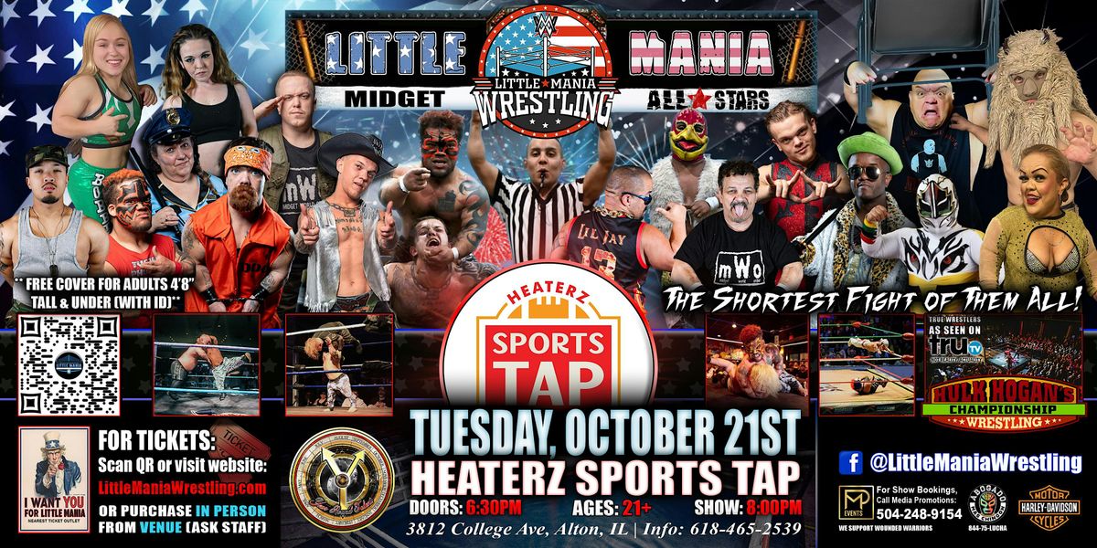 Alton, IL - Little Mania Midget Wrestling @ Heaterz Sports Tap, 21 October | Event in Alton | AllEvents