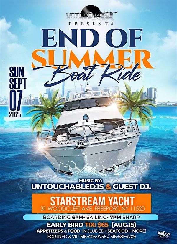 END OF SUMMER BOAT RIDE, 7 September | Event in Freeport | AllEvents