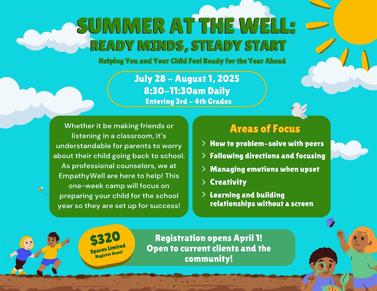 Summer at the Well: Ready Minds, Steady Start, 28 July | Event in Highland Village | AllEvents