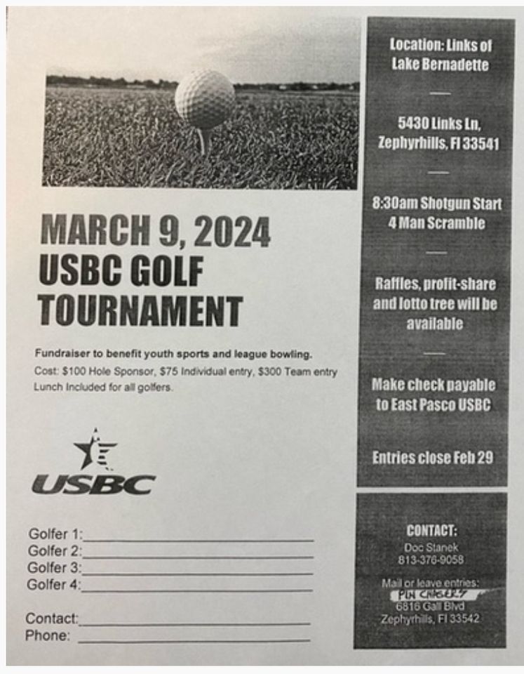 USBC Golf Tournament Name USBC Golf Tournament Date March 9, 2024