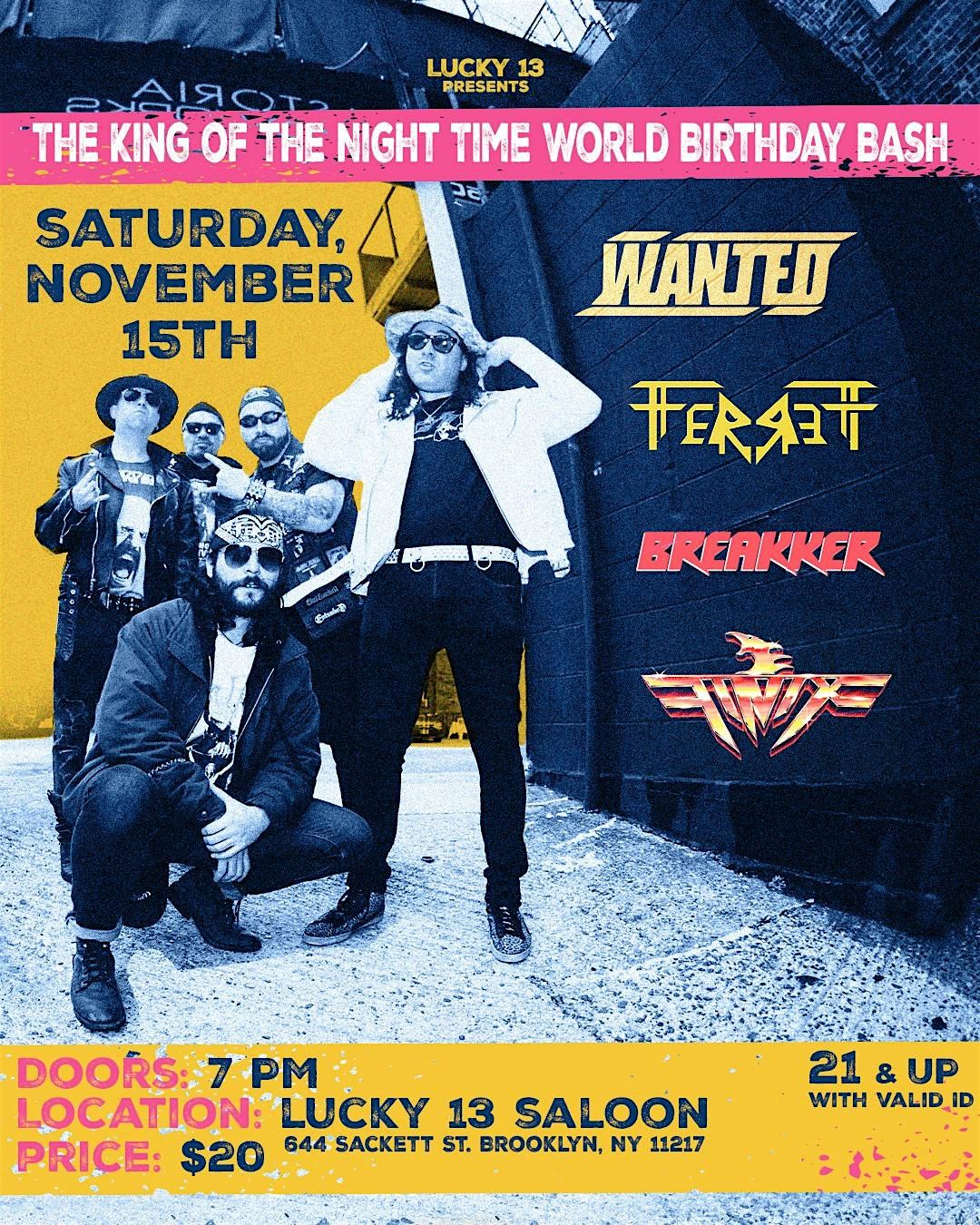Wanted w/FerreTT, Breakker, and Finix, 15 November | Event in Brooklyn | AllEvents