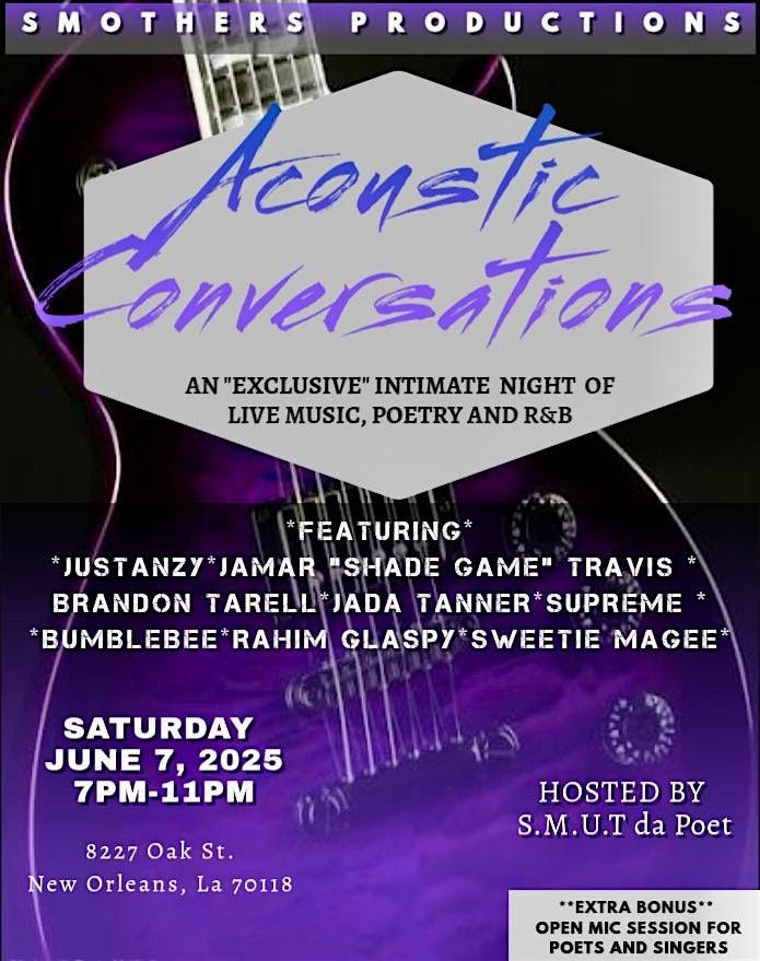 Smothers Productions Presents “Acoustic Conversations” Summer Love Edition, 7 June | Event in New Orleans