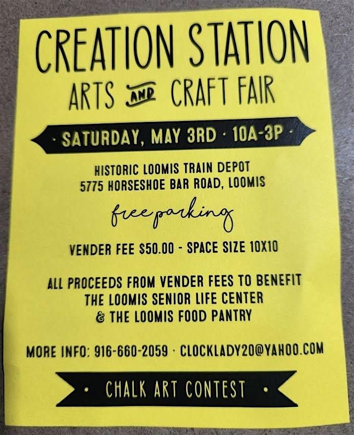 Creation Station Arts and Crafts Fair, 3 May | Event in Loomis | AllEvents