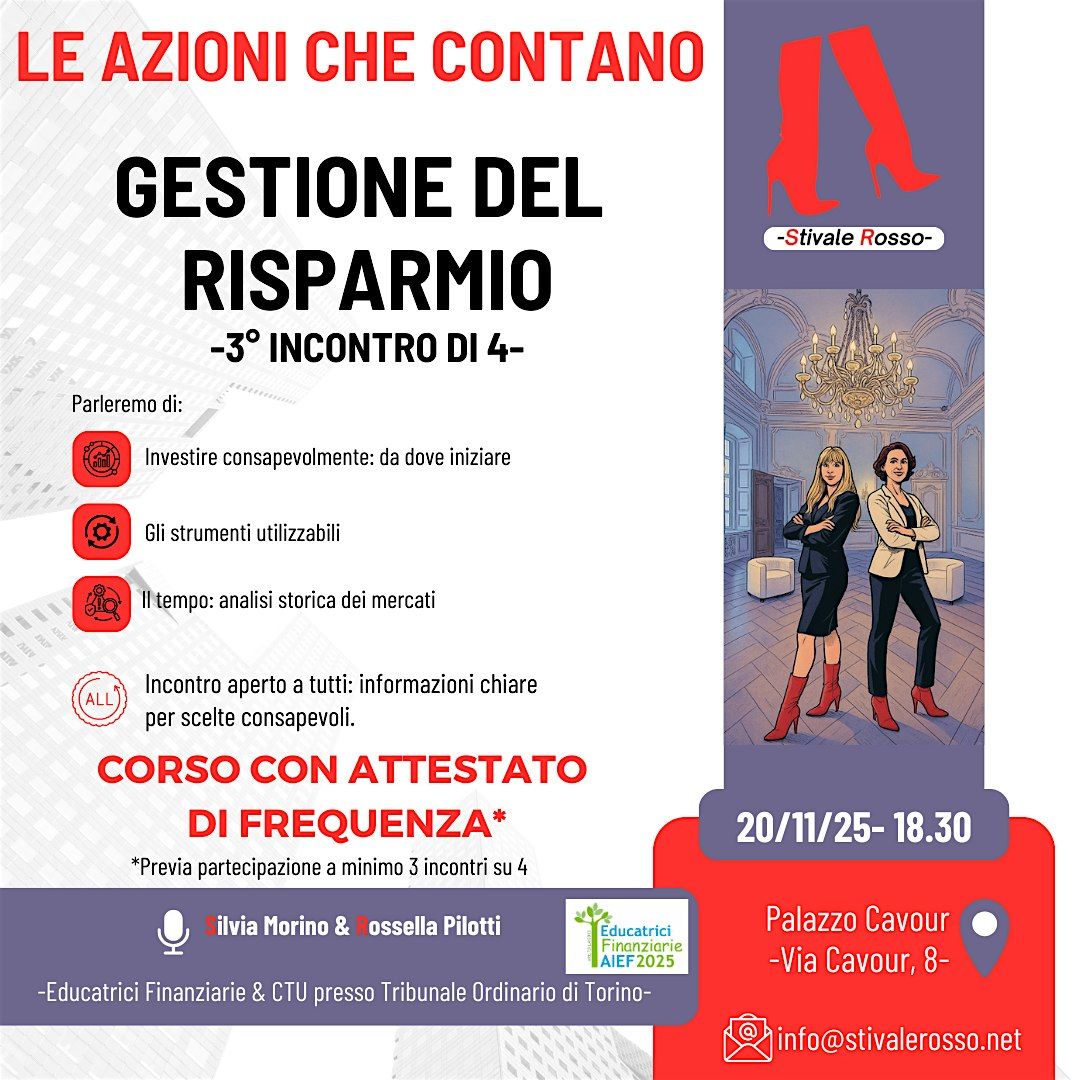 3° modulo di 4- GESTIONE DEL RISPARMIO- Corso con attestato di frequenza, 20 November | Event in Torino | AllEvents