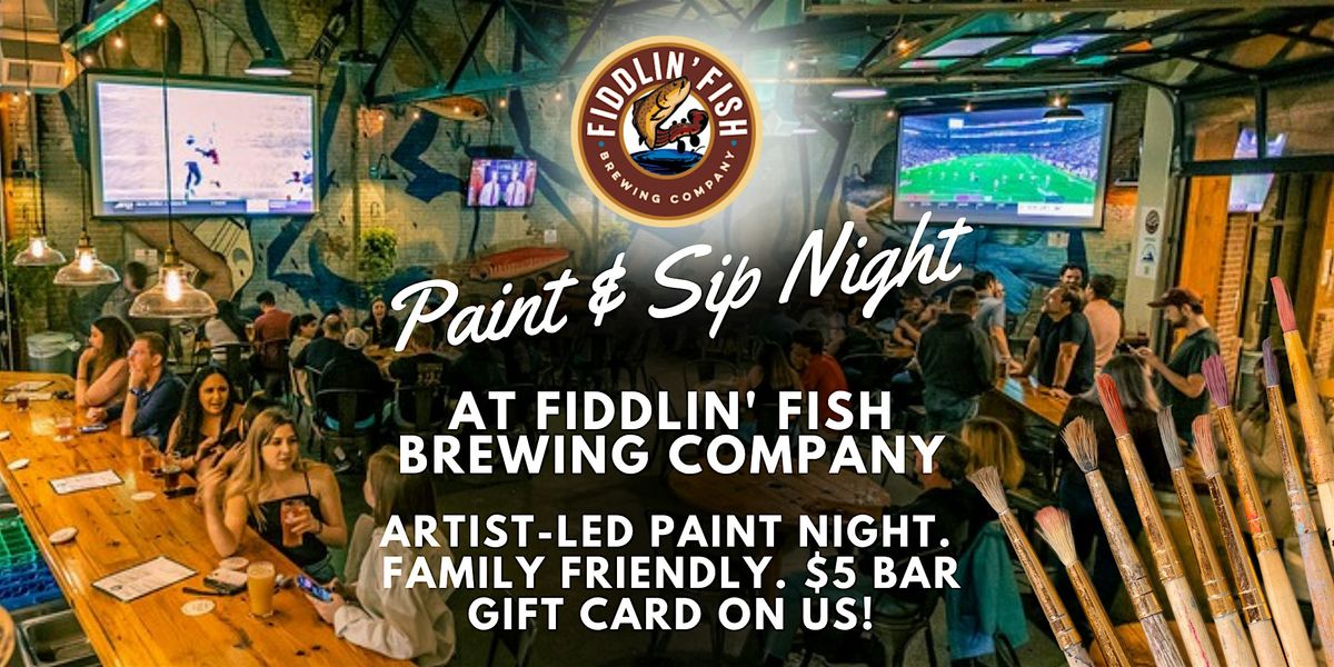 Paint & Sip at Fiddlin’ Fish Brewery – Canvas, Craft Beer & Chill Vibes, 24 August | Event in Winston-Salem