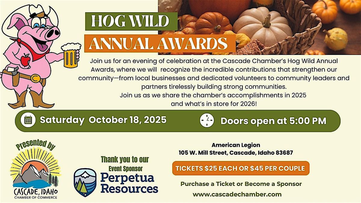 Hog Wild Annual Awards, 18 October | Event in Cascade | AllEvents