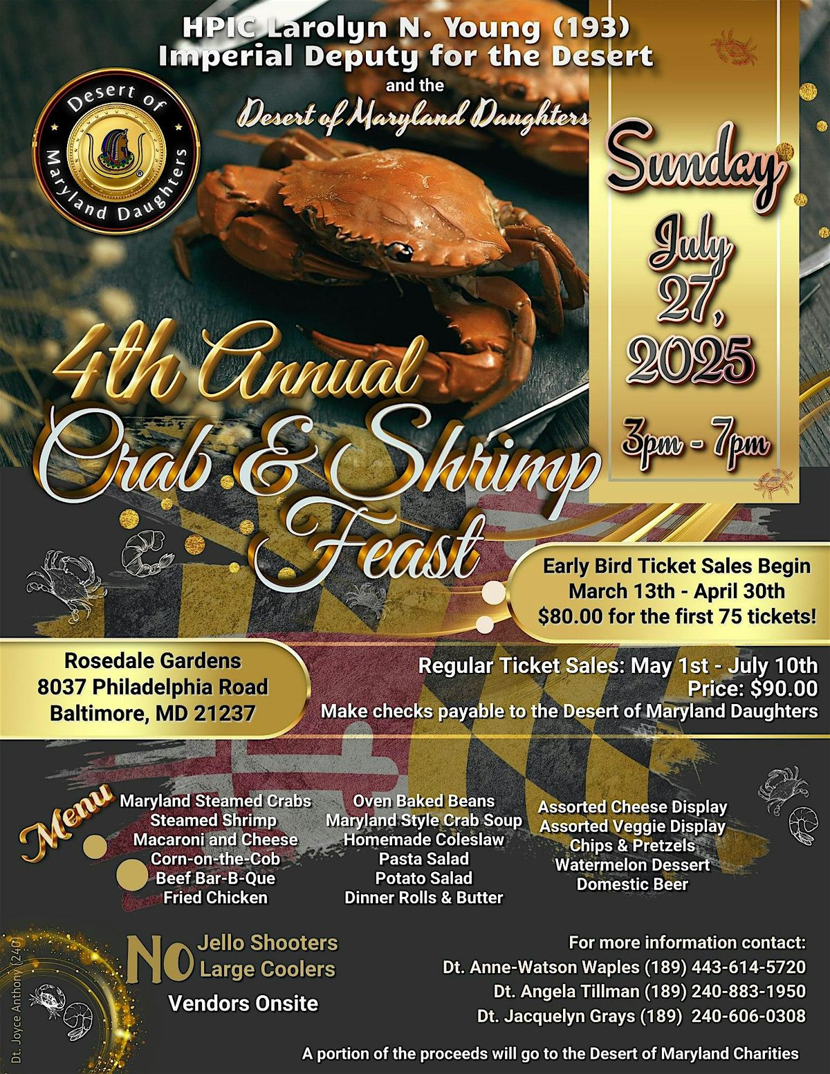 Desert of Maryland Daughter Crab Feast, 27 July | Event in Baltimore | AllEvents
