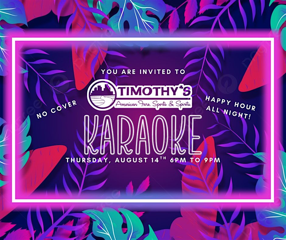 Timothy’s Karaoke Night, 14 August | Event in Wilmington | AllEvents