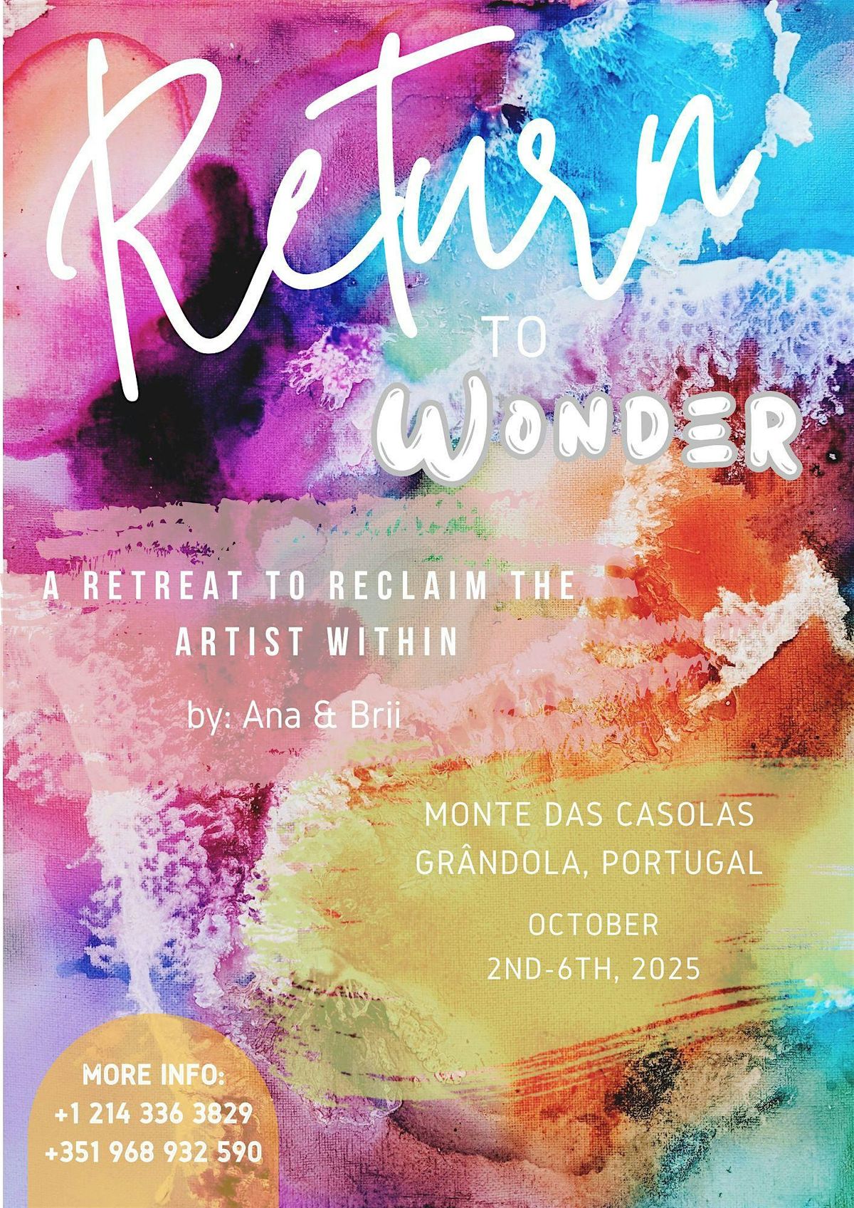 RETURN TO WONDER: A Retreat to Reclaim the Artist within., 2 October | Event in Grândola | AllEvents