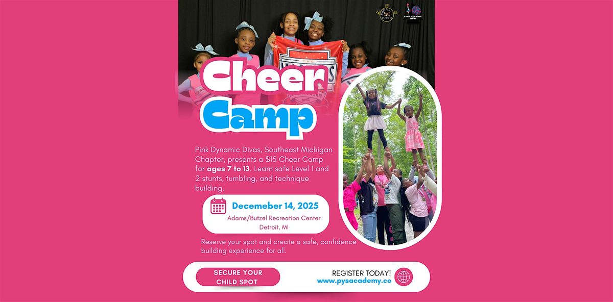 ✨ PYS Academy Pink Dynamic Divas Cheer Camp – SouthEast Michigan Chapter, 14 December | Event in Detroit
