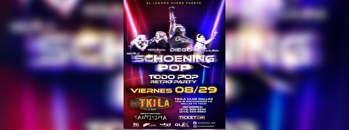 SCHOENING POP EN DALLAS , 29 August | Event in Dallas | AllEvents