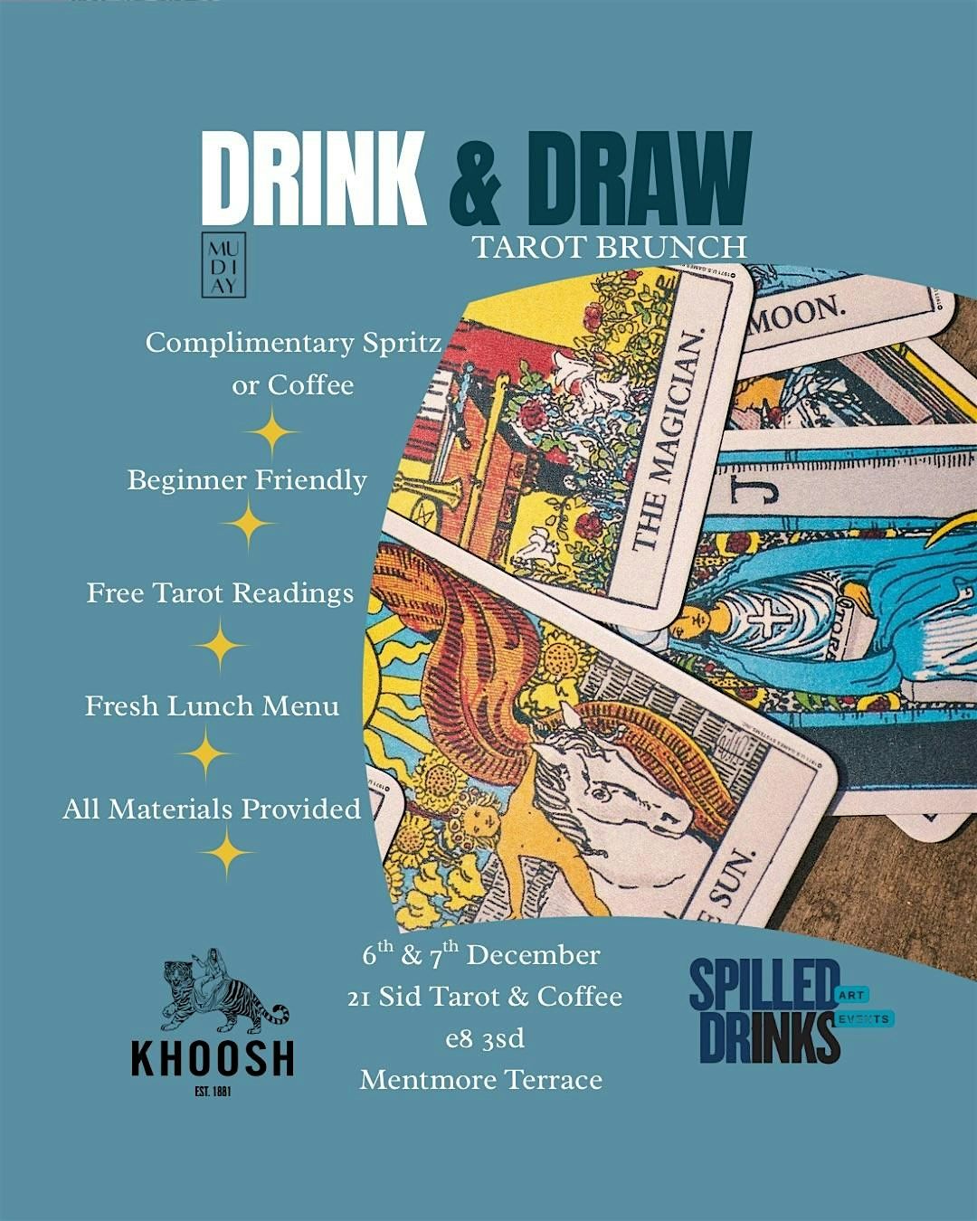 Drink & Draw - Tarot Brunch @ 21 Sid, 6 December | Event in London | AllEvents