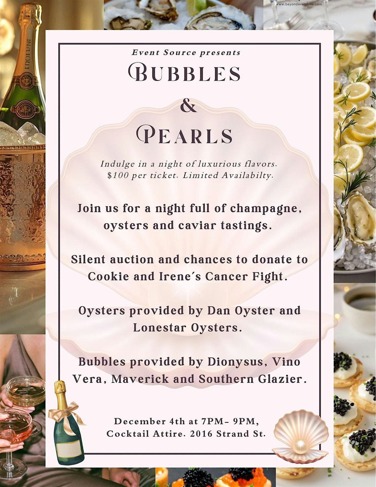 Bubbles & Pearls, 4 December | Event in Galveston | AllEvents