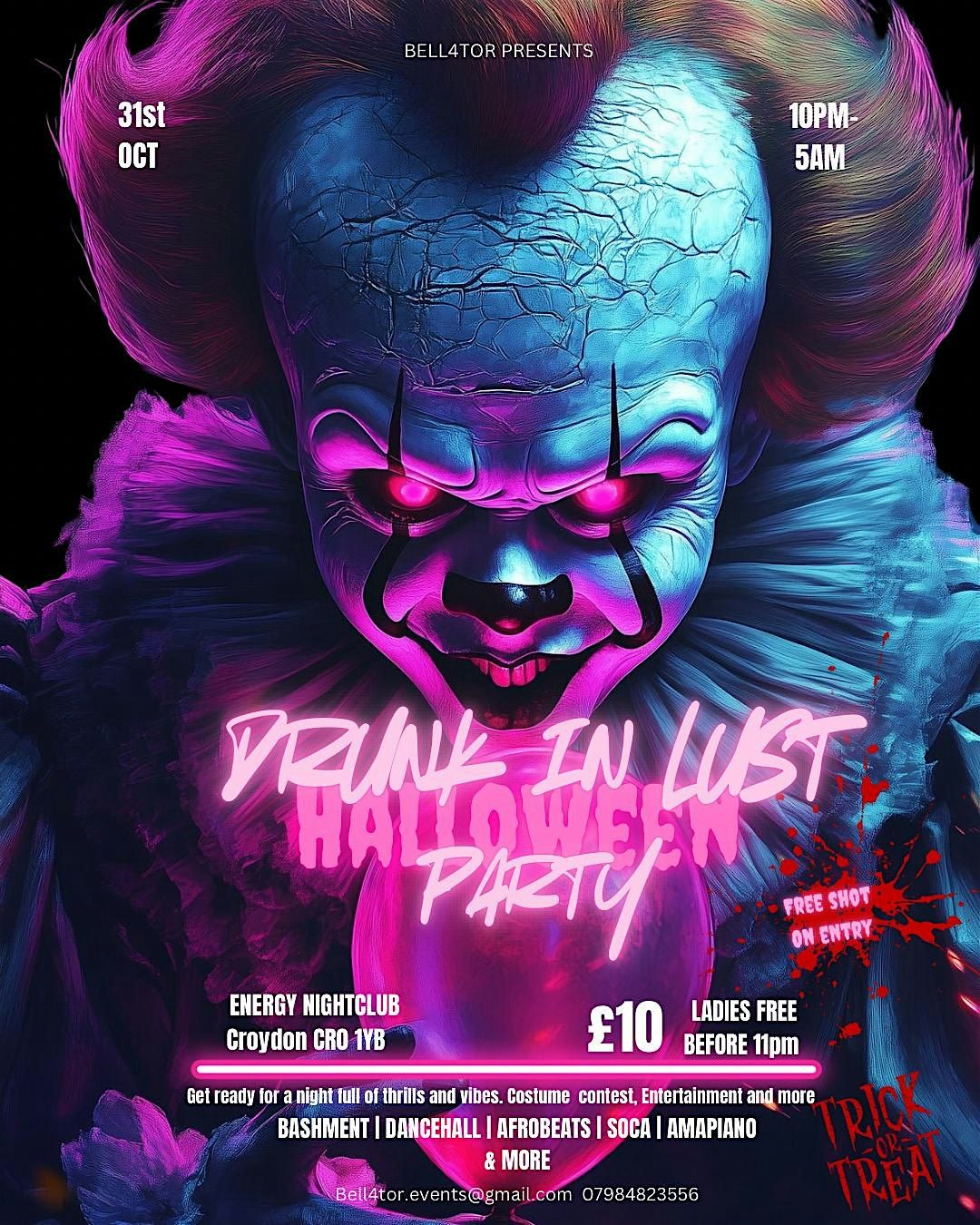 DRUNK IN LUST Halloween party, 31 October | Event in Croydon | AllEvents