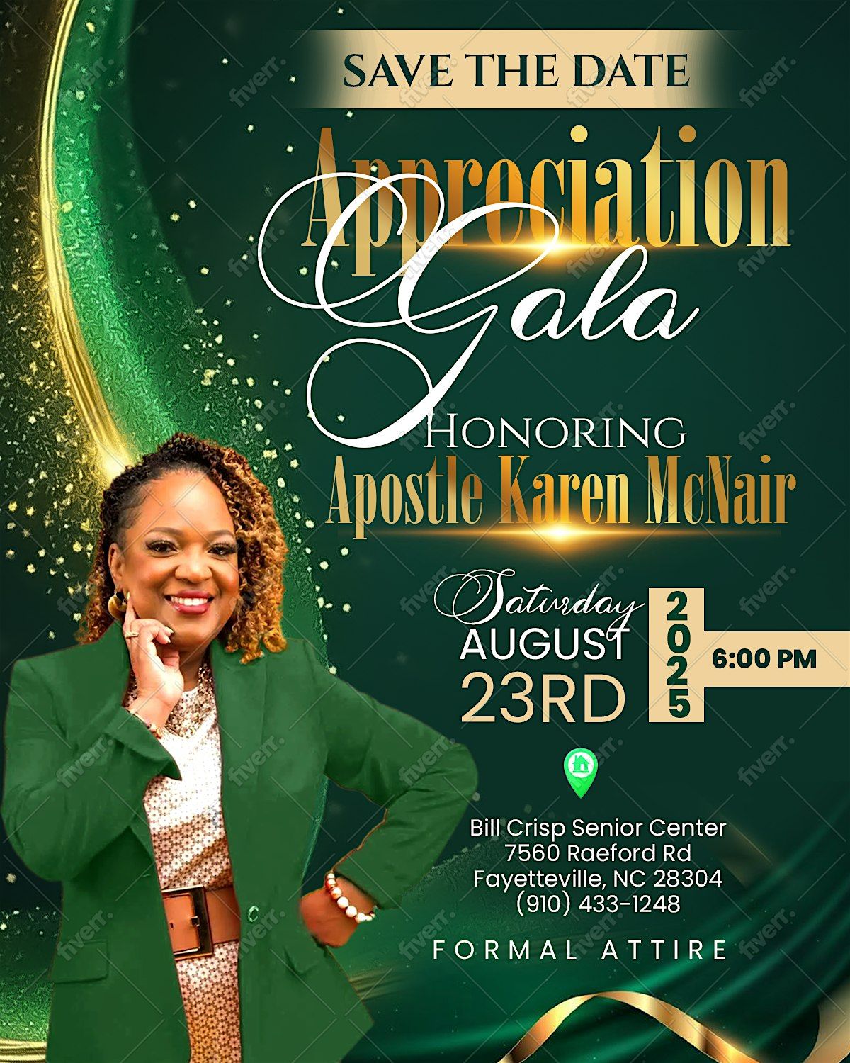 Appreciation Gala Honoring Apostle Karen McNair, 23 August | Event in Fayetteville | AllEvents