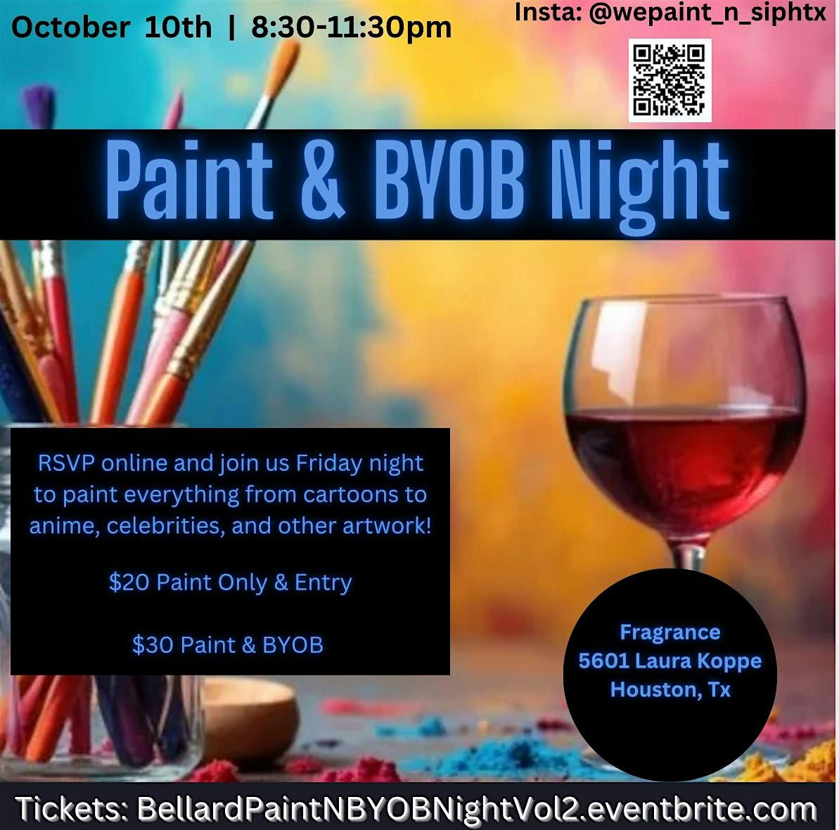 Paint and BYOB night, 10 October | Event in Houston | AllEvents