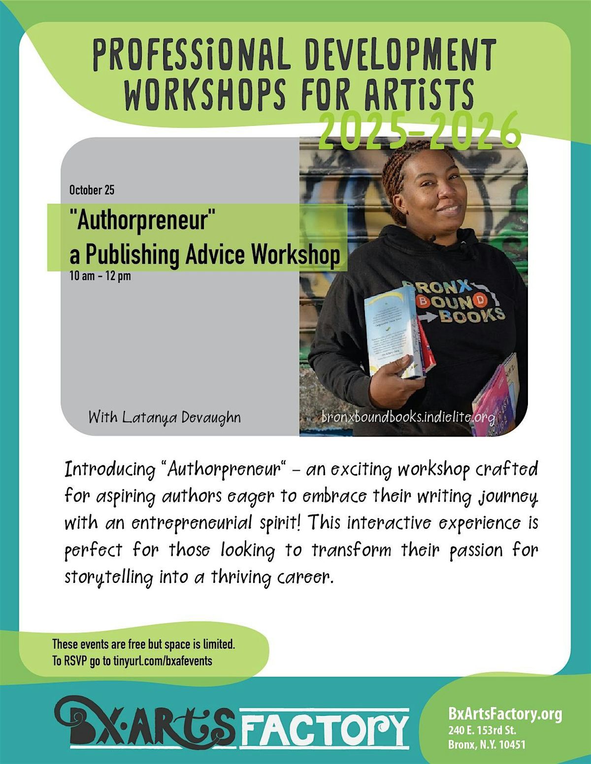 "Authorpreneur" a Publishing Advice Workshop with Latanya Devaughn, 25 October | Event in Bronx