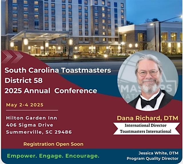 South Carolina Toastmasters D58 2025 Annual Conference - Volunteers Only, 2 May | Event in Summerville | AllEvents