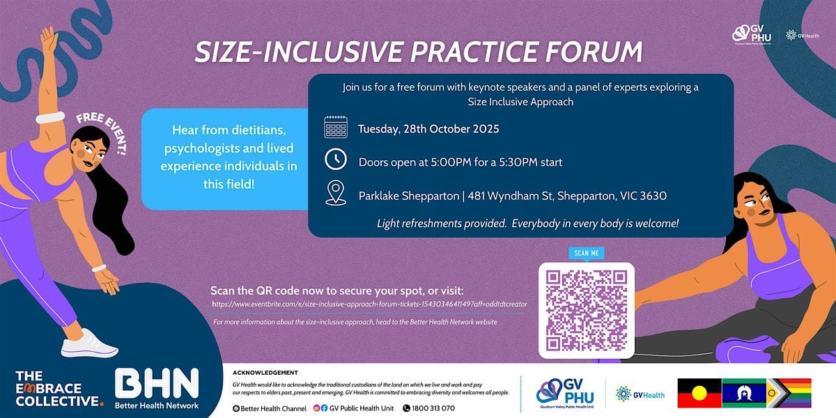 Size Inclusive Approach Forum, 28 October | Event in Shepparton | AllEvents