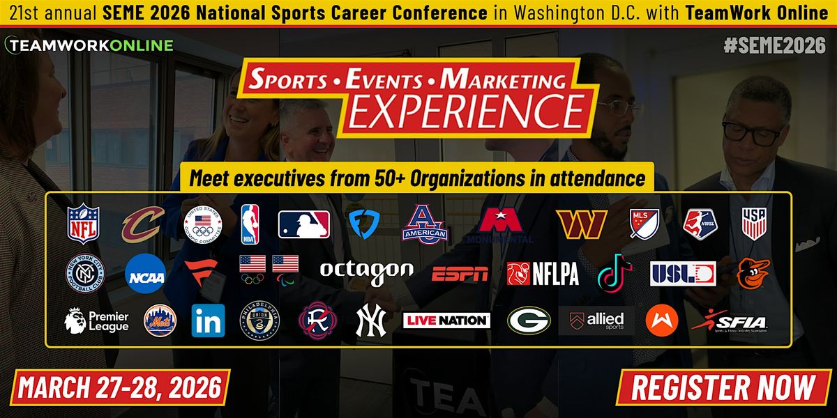 2026 Sports Events Marketing Experience (The SEME), 27 March | Event in Washington | AllEvents