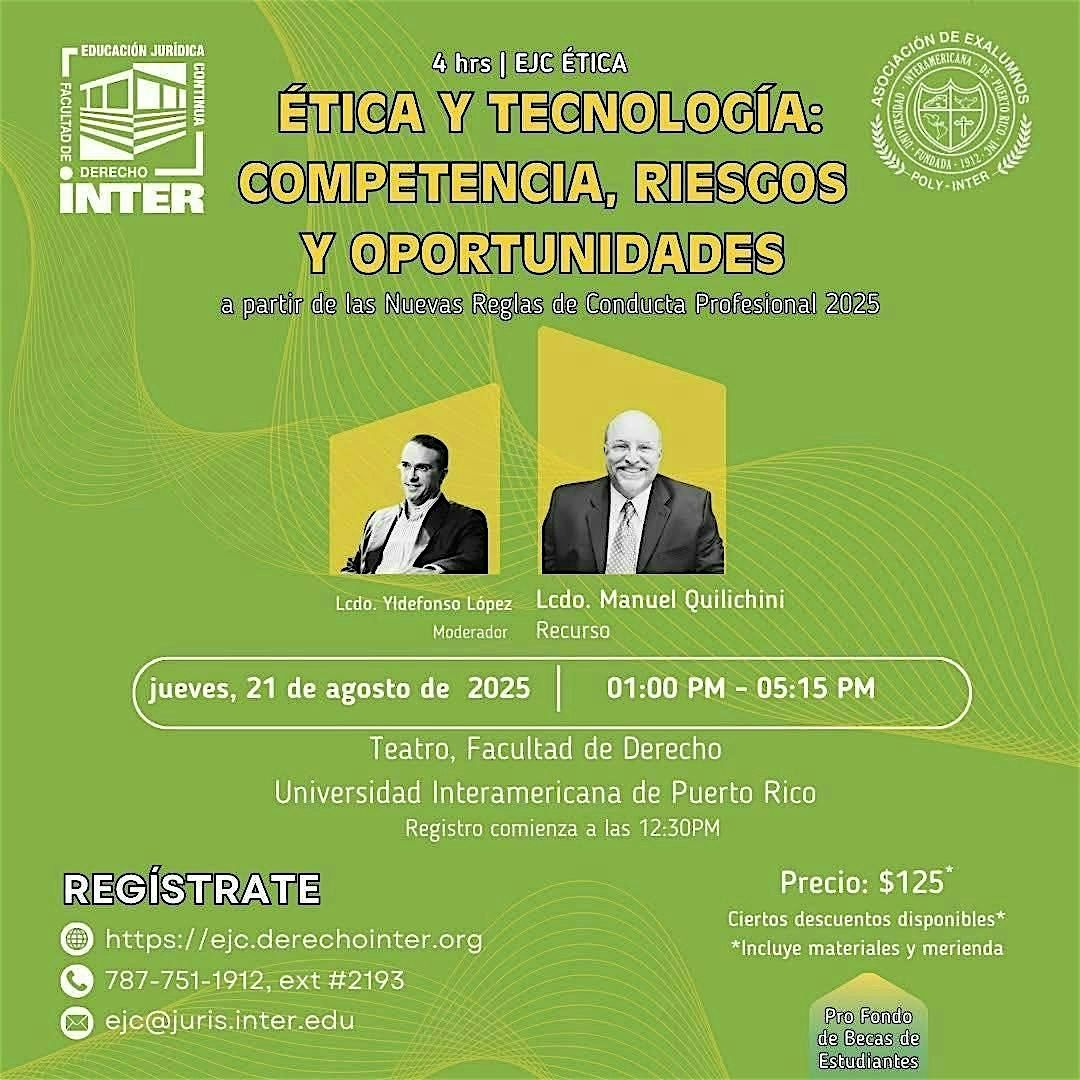 Educación Jurídica Continua – 4 hrs | EJC ÉTICA, 21 August | Event in San Juan | AllEvents