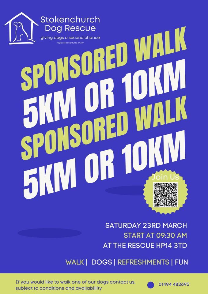 5km or 10km Sponsored Walk, Stokenchurch Dog Rescue, Chalgrove, 23