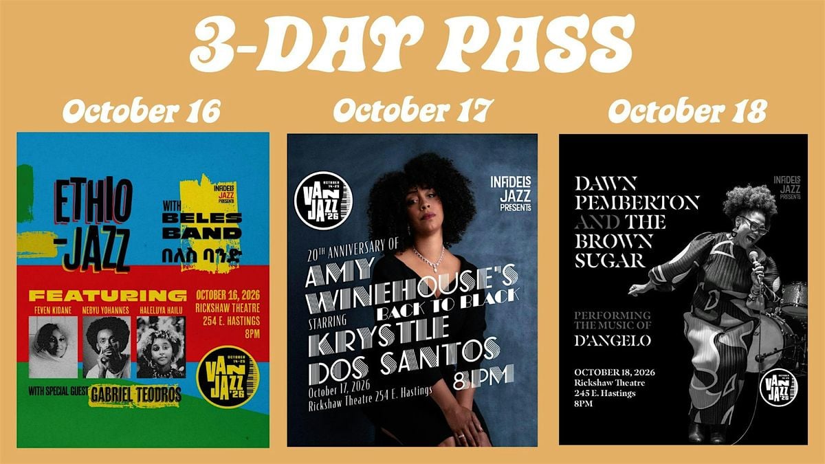 Infidels Jazz 3-Day Pass: October 16th, 17th, 18th