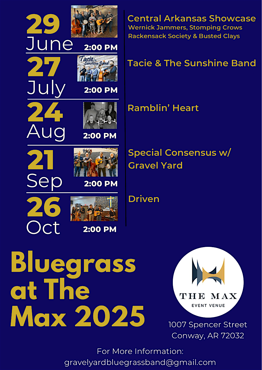 Bluegrass at The Max: Central Arkansas Showcase, 29 June | Event in Conway | AllEvents