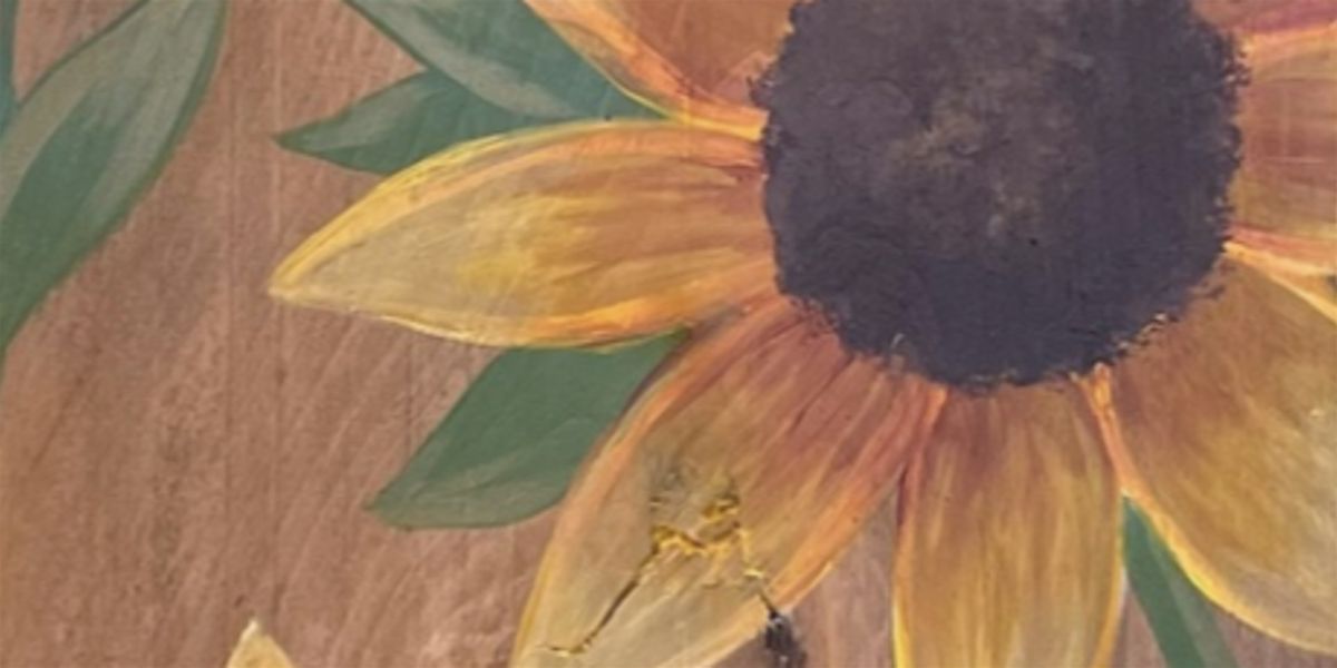 Sunny Sunflower - Wood Porch Leaner - Paint and Sip by Classpop!™, 27 June | Event in Lexington | AllEvents
