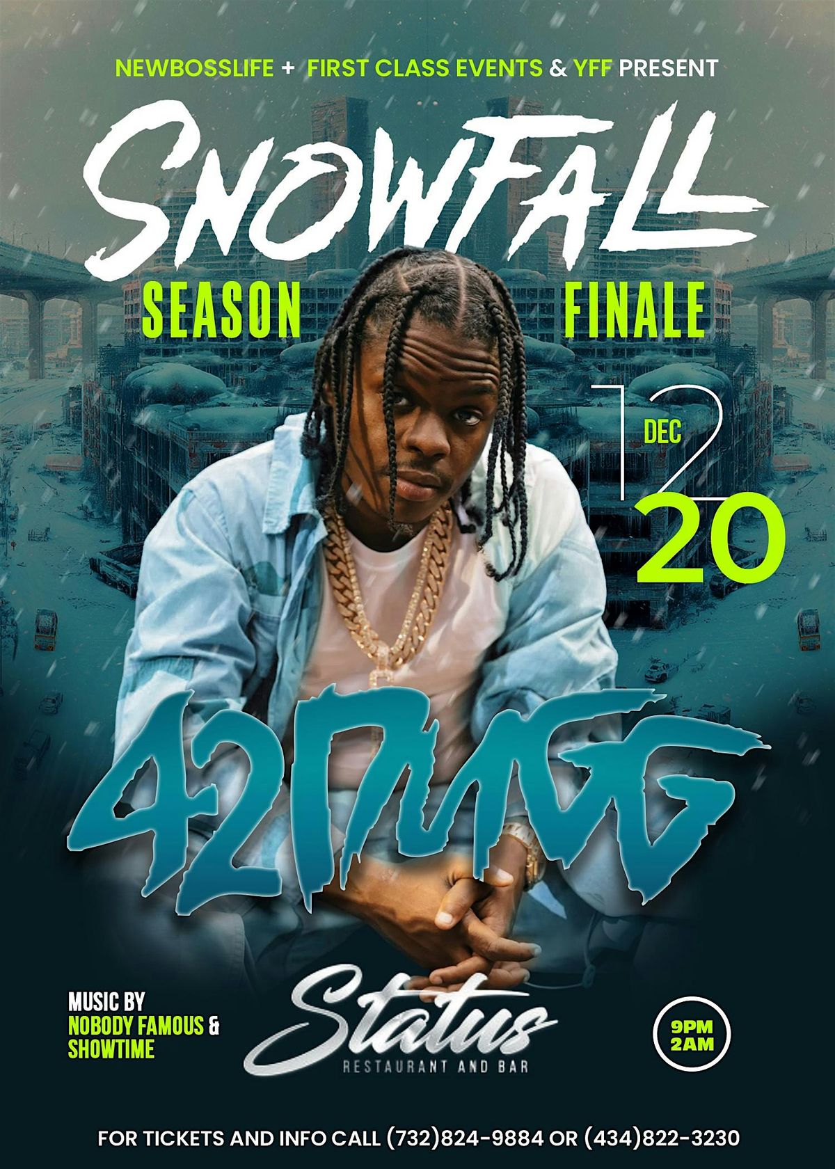SNOWFALL “The SEASON FINALE “ starring 42 DUGG, 20 December | Event in Roanoke | AllEvents