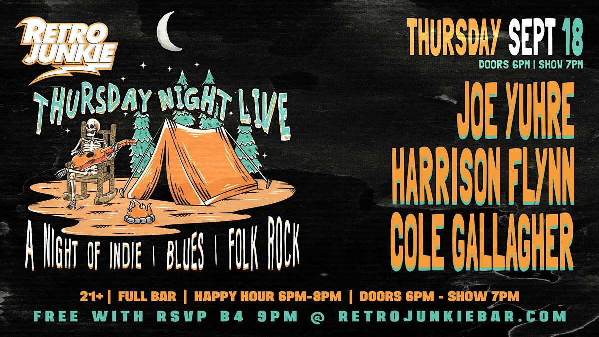 Original Indie/Folk/Rock w/ Joe Yuhre, Harrison Flynn & Cole Gallagher!, 18 September | Event in Walnut Creek