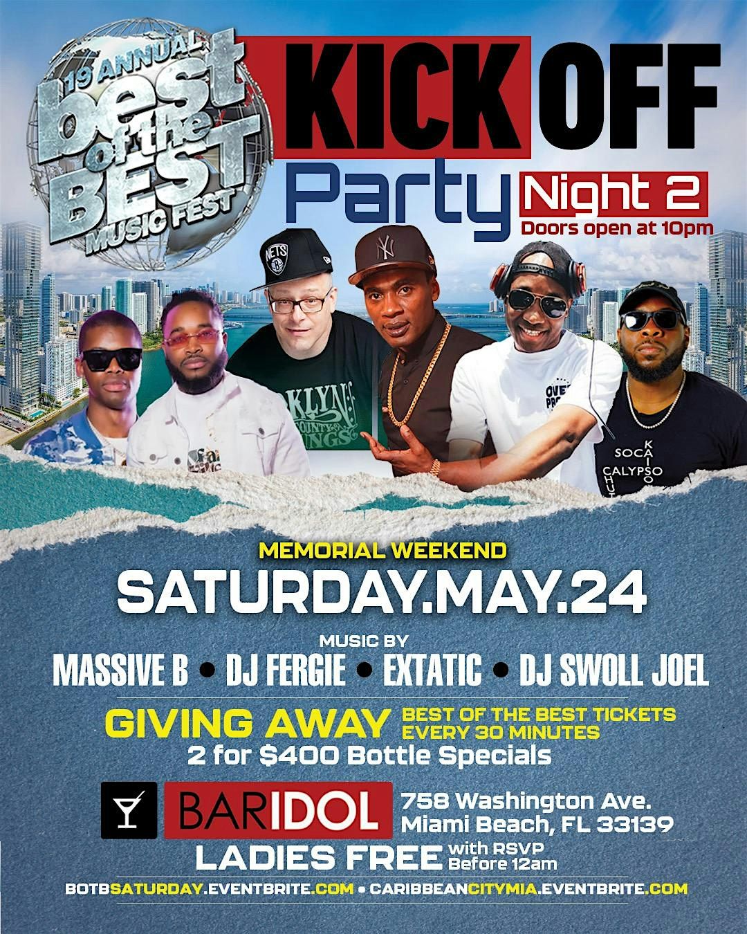 BEST OF THE BEST COUNTDOWN |MEMORIAL SATURDAY | Ladies FREE w/RSVP till 12!, 24 May | Event in Miami Beach