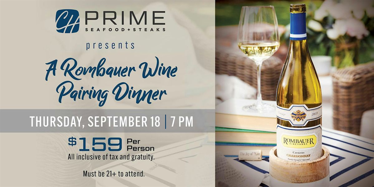Rombauer Wine Dinner - Chart House Prime, 18 September | Event in Annapolis | AllEvents