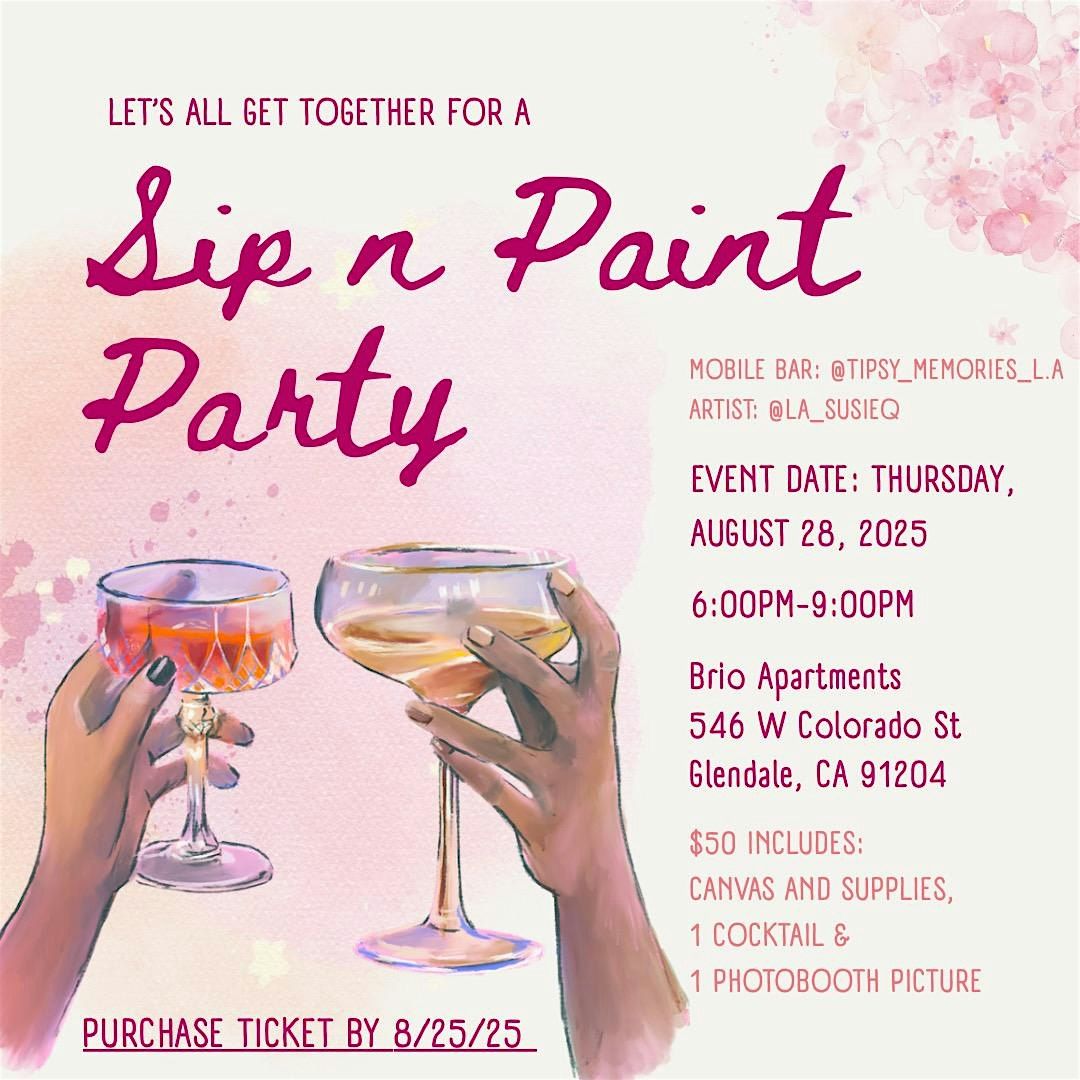 Sip && Paint, 28 August | Event in Glendale | AllEvents