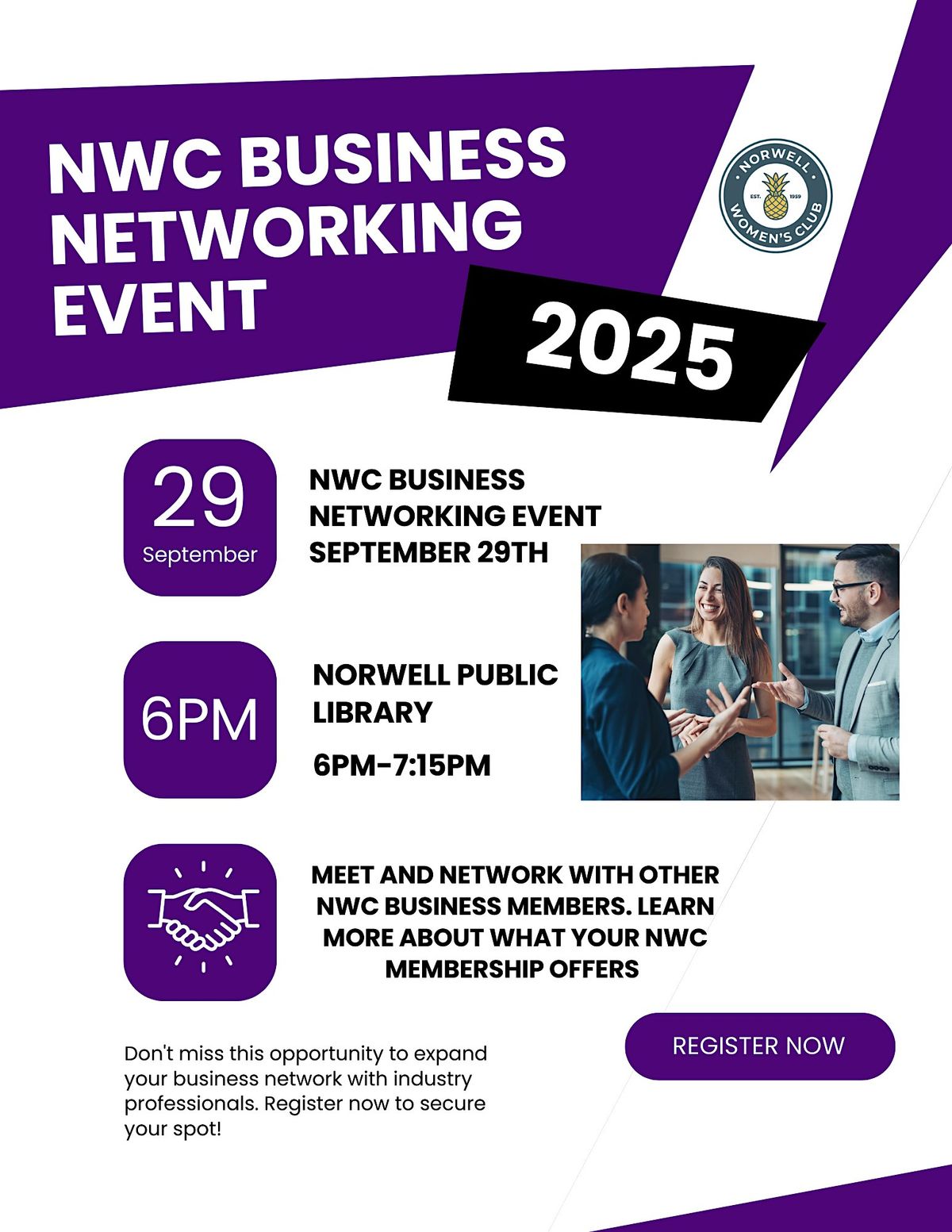 NWC Business Networking Event | Event in Norwell | AllEvents