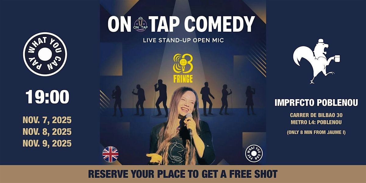 On Tap Comedy • Standup Open Mic in English • FREE ENTRANCE • BCN FRINGE, 7 November | Event in Barcelona