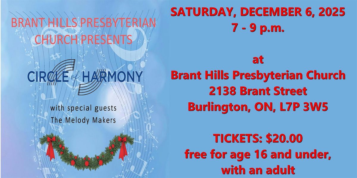 CIRCLE OF HARMONY CHORUS Concert, 6 December | Event in Burlington | AllEvents
